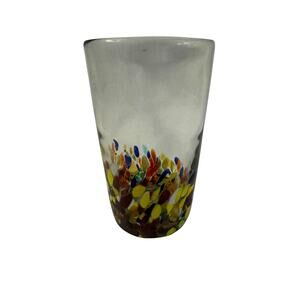 Handmade Fused Glass Art Glass Vase 1990s Decor